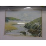 J STUART, signed water colour "River Gannel, Newquay",