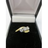 DIAMOND RING, 18ct gold diamond 3 stone ring,