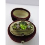 OPAL & PERIDOT RING, 9ct gold opal and peridot ring,