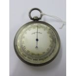 BAROMETER, silver cased pocket barometer, makers J.