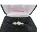 DIAMOND RING, 9ct white gold diamond solitaire ring,