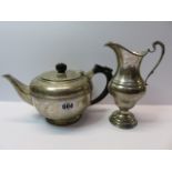 SILVER TEA SERVICE, HM silver spherical teapot and matching jug, Birmingham 1942,