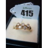 DIAMOND RING, 18ct gold diamond 5 stone ring, approx 0.