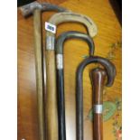 WALKING STICKS, collection of 5 walking sticks,