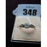 DIAMOND RING, 18ct gold & platinum diamond solitaire ring, approx 0.