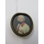 MINIATURE PORTRAIT, early 19th Century portrait miniature of an officer with white jacket,