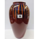 POOLE POTTERY, red glazed high shouldered, 13.