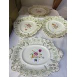 VICTORIAN DESSERT SERVICE, mid 19th Century shell and floral design 6 piece dessert service,