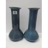 AULT POTTERY, pair of blue glazed 10.