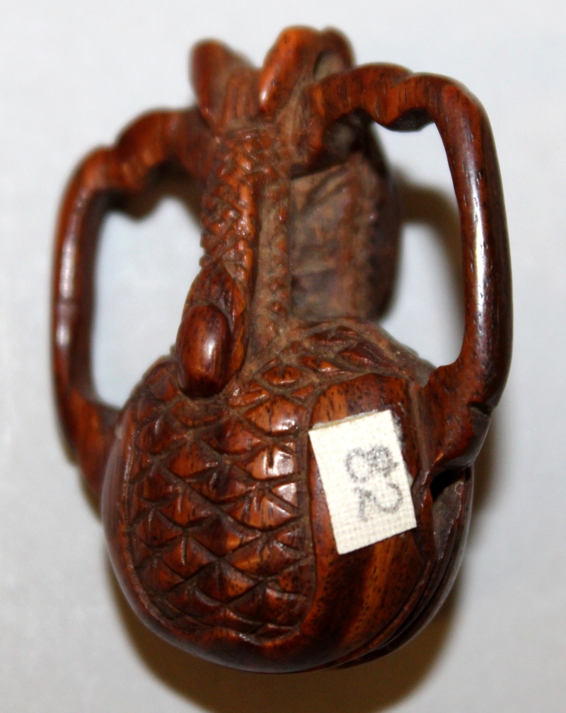 A SIGNED JAPANESE TAGUA NUT NETSUKE OF DAIKOKU, the deity's face with smiling expression, the - Image 6 of 6