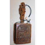 A GOOD JAPANESE EDO/MEIJI PERIOD CARVED WOOD NETSUKE OF A STANDING SENNIN, clasping a knarled staff,