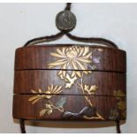 A GOOD QUALITY SIGNED JAPANESE MEIJI PERIOD TWO CASE INLAID AND LACQUERED WOOD INRO, the sides