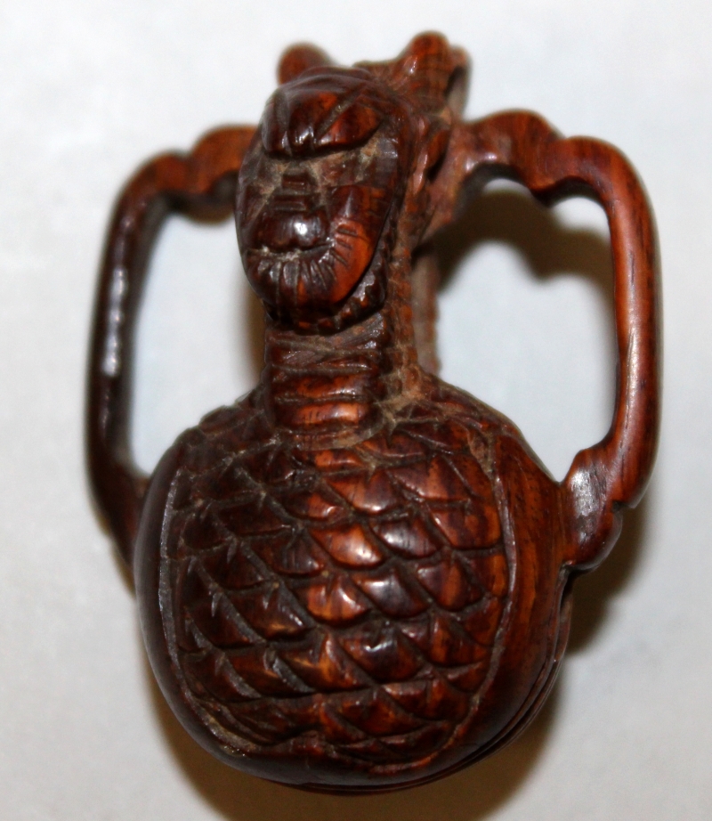 A SIGNED JAPANESE TAGUA NUT NETSUKE OF DAIKOKU, the deity's face with smiling expression, the - Image 5 of 6