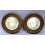 VALENTINO PANCIERA BESAREL (ZOLDO 1829-1902) ITALIAN A SUPERB PAIR OF CARVED MARBLE CIRCULAR