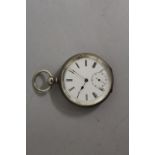 A GENTLEMAN'S SILVER CASED POCKET WATCH, No. 77579. Silver case Birmingham 1918.