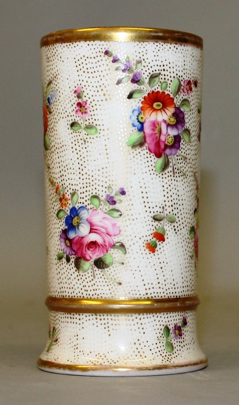 A 19TH CENTURY COPELAND AND GARRETT SPILL VASE painted with a basket of flowers, Spode spill vase - Image 4 of 5