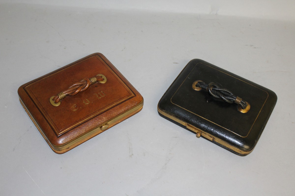 TWO 19TH CENTURYFRENCHLEATHERCASES,oneMaisonFENOUX,PalaisRoyal.