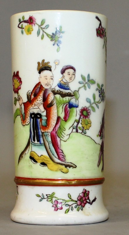 A 19TH CENTURY COPELAND AND GARRETT SPILL VASE painted with a basket of flowers, Spode spill vase - Image 3 of 5