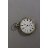 A GENTLEMAN'S SILVER CASED MAPPIN & WEBB POCKET WATCH, No. 22269. Silver case Birmingham 1896.