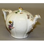 A MID 18TH CENTURY MEISSEN BULLET-SHAPED  TEAPOT AND COVER, circa 1740, with moulded dragon spout