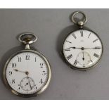 A WOOG GENEVA FINE SILVER POCKET WATCH and a PERFECTA POCKET WATCH, Medaille D'Or (2).