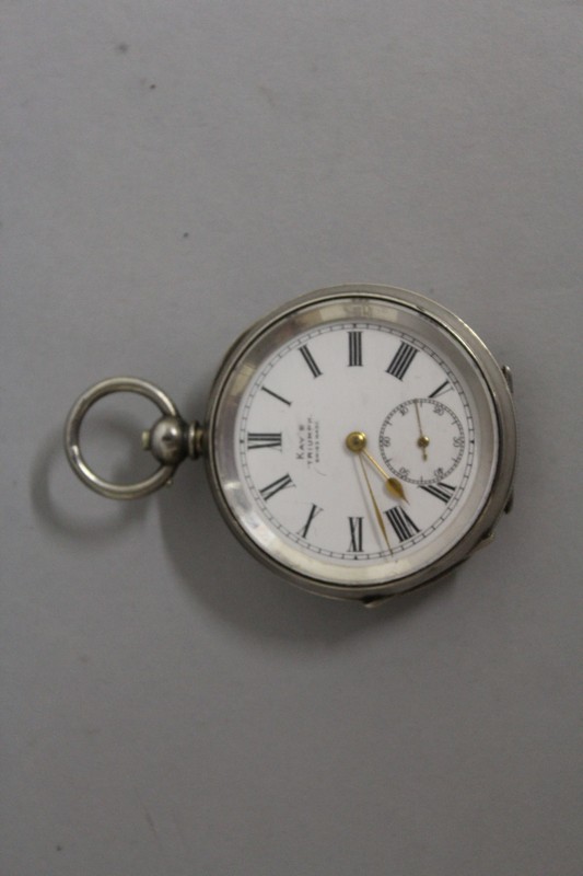 A GENTLEMAN'S KAY'S TRIUMPH SWISS MADE SILVER CASED POCKET WATCH, No. 706462.