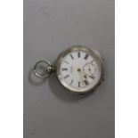 A GENTLEMAN'S KAY'S TRIUMPH SWISS MADE SILVER CASED POCKET WATCH, No. 706462.