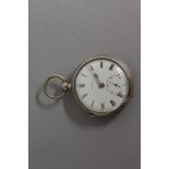 A GENTLEMAN'S PATENT SILVER CASED VERGE POCKET WATCH, No. 266153. Silver case Chester 1900.