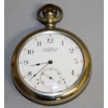 A GENTLEMAN'S SILVER CASED POCKET WATCH by A. G. GAVE, BELTON, ONT. Silver case Birmingham 1918.