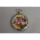 A GENTLEMAN'S EROTIC POCKET WATCH with painted automaton face.