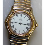 A GENTS EBEL DIAMOND SET DIAL WRISTWATCH.