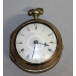 A GENTLEMAN'S GEORGE III SILVER CASED PEAR SHAPED VERGE POCKET WATCH by Ja. SMITH LYNN (KINGS LYNN),