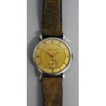 A LADIES JAEGER-LECOULTRE WRISTWATCH with leather strap, No. 205626.