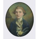 18th Century English School. Portrait of a Man, Dressed in a White Coat, with White Shirt and