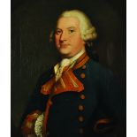 Attributed to Thomas Hudson. Portrait of a Naval Officer, Oil on Canvas, Inscribed 'Lord B.........,