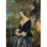 George Baxter (1804-1867) British. “Day Before Marriage”, Colour Print with Stamp, 14.75” x 10.5”