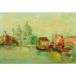 A.C.S. (20th Century) British. A Venetian Scene, San Giorgio Maggiore, Oil on Canvas, Signed with