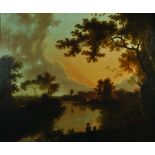 Richard Wilson (1714-1782) British. 'The River Dee, Near Eaton Hall', Oil on Canvas, in a Fine