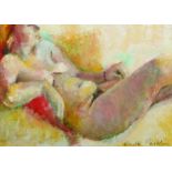 Elyse Parkin (20th Century) British. A Reclining Nude, Mixed Media, Signed, 7" x 9.5".