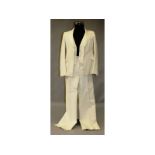 Karen Miller, a three piece white suit, jacket, trousers and waistcoat. Size 16.