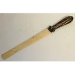 A Victorian silver handled ivory paper knife. Birmingham 1899.