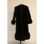 A black mink fur coat.