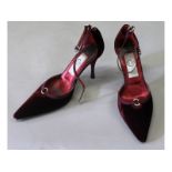 A pair of Clio, Bond Street red crush shoes, size 40 2/3.