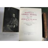 BOSWELL (James) Boswell's London Journal..., lge. 8vo, illus., quarter vellum with slipcase, LTD EDN