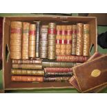 BINDINGS, misc. mainly 19th c. leatherbound books. (1 box)
