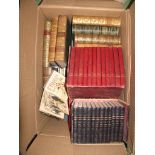 misc. Prize Bindings, leatherbound sets, Punch's Pocket Book for 1875, etc. (1 box)