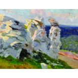 Yuri Vladimir Nikolaevich Anokhin (1926-1996) Russian. A Rocky Landscape in the Urals, Oil on Board,