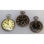 THREE GENTLEMAN'S POCKET WATCHES.