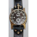 A LADIES JAEGER PILOTS WATCH AND STRAP.