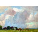 Patrick Lewis Forbes ( -1893) British. A Landscape with Cottages, and Sheep Grazing in the